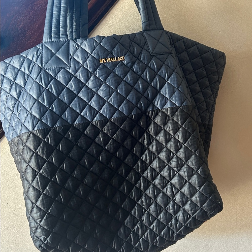 MZ Wallace Large Navy/Black Quilted Tote